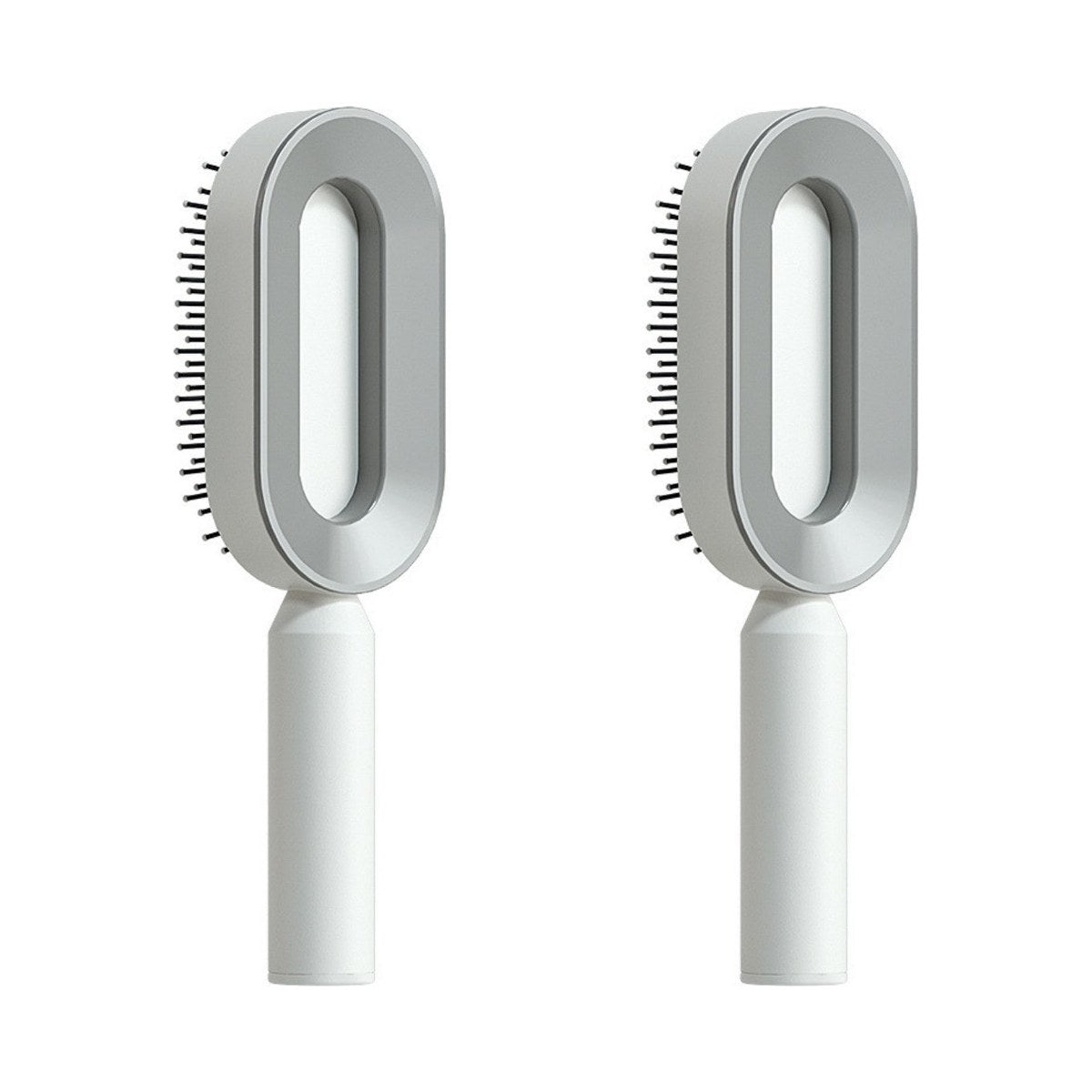 Brosse démêlante autonettoyante NOVIA · Lot de 2 / Blanc