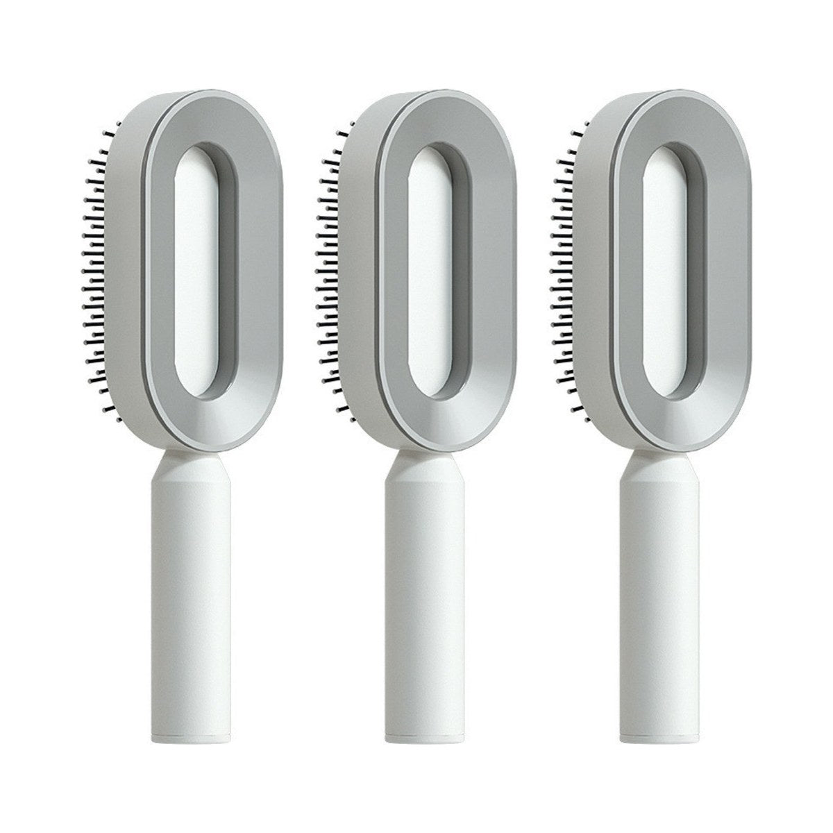 Brosse démêlante autonettoyante NOVIA · Lot de 3 / Blanc